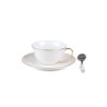 SELETTI Guiltless porcelain tea cup with plate and teaspoon - Prosperina