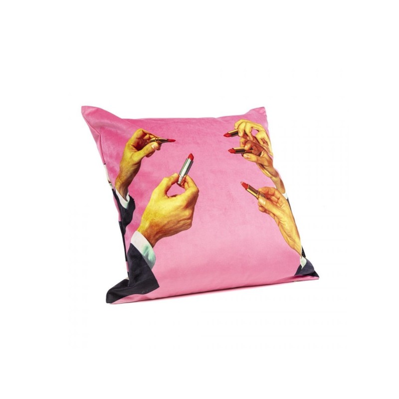 SELETTI Toiletpaper Pillow - Lipsticks - Rose - Filled with feathers