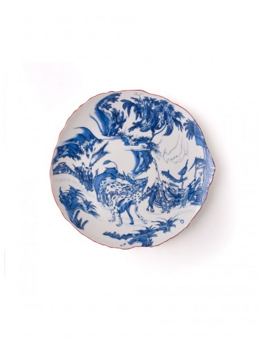 Seletti Diesel Classic On Acid Blue chinoiserie plate