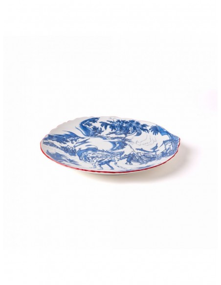 Seletti Diesel Classic On Acid Blue chinoiserie plate