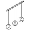 PSM Lighting Moby 5150.3C.E27 Lampe Suspendue