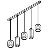 PSM Lighting Manon 5133.3N2P Lampe Suspendue