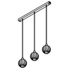 PSM Lighting Noella 4573.U.E27.SH.TR.1M PSM Lighting Noella 4573.U.E27.SH.TR.1M.TX1 Lampe suspendue
