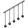 PSM Lighting Noella 4584.V.E27.SH.TR.1M PSM Lighting Noella 4584.V.E27.SH.TR.1M.TX1 Lampe suspendue