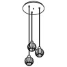 PSM Lighting Noella 4587.V.E27.SH.TR.1M PSM Lighting Noella 4587.V.E27.SH.TR.1M.TX1 Lampe suspendue