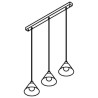 PSM Lighting Iconic 4603.J.E27.SH.BZ.53 PSM Lighting Iconic 4603.J.E27.SH.BZ.53.TXJ Lampe suspendue