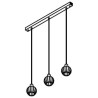 PSM Lighting Noella 4583.V.E27.SH.TR.1M PSM Lighting Noella 4583.V.E27.SH.TR.1M.TX1 Lampe suspendue