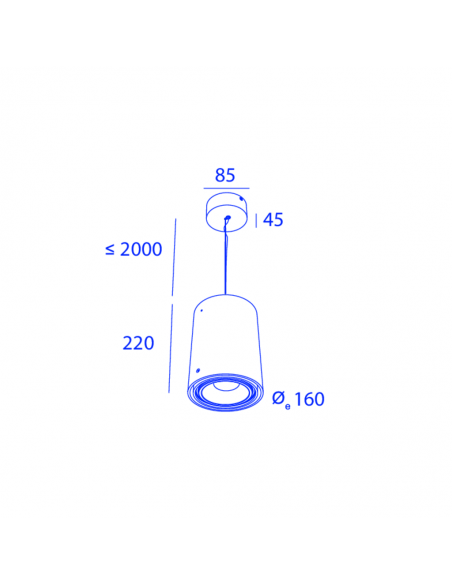 Orbit Steamer Suspension 1X Cone Cob Led lampe a suspension