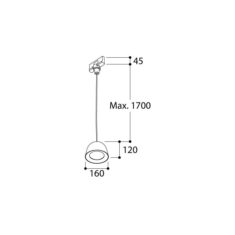 TAL CONE SUSPENSION TRACK MAINS DIMM éclairage sur rail