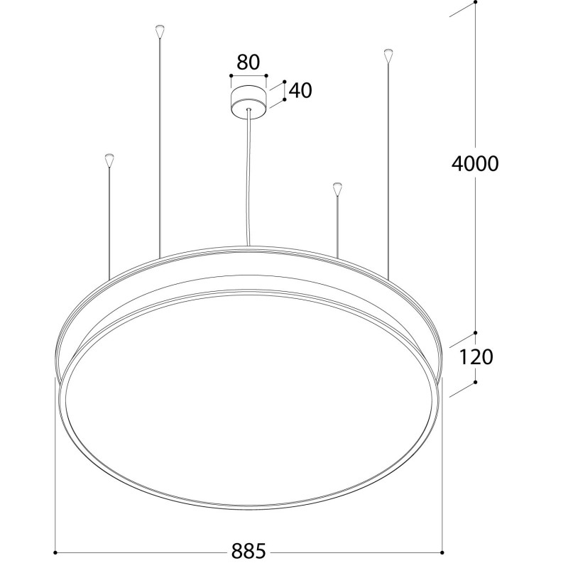 TAL DIABOLO XL SUSP Touch/DALI DIMMABLE lampe suspendue