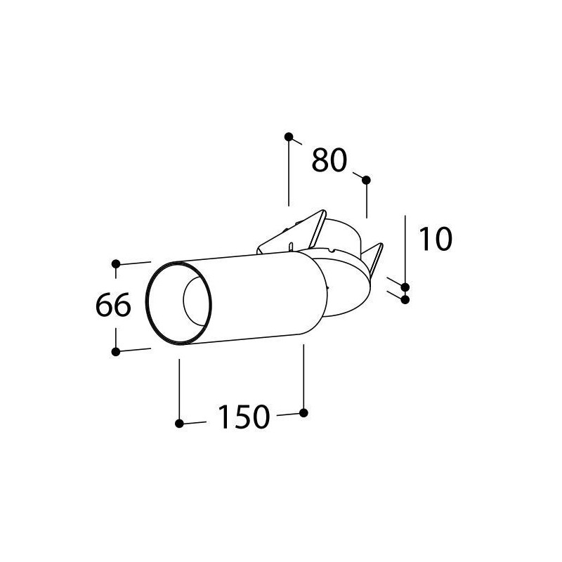 TAL FUNNEL ELBOW 150 RECESSED LEAF GU10 plafonnier