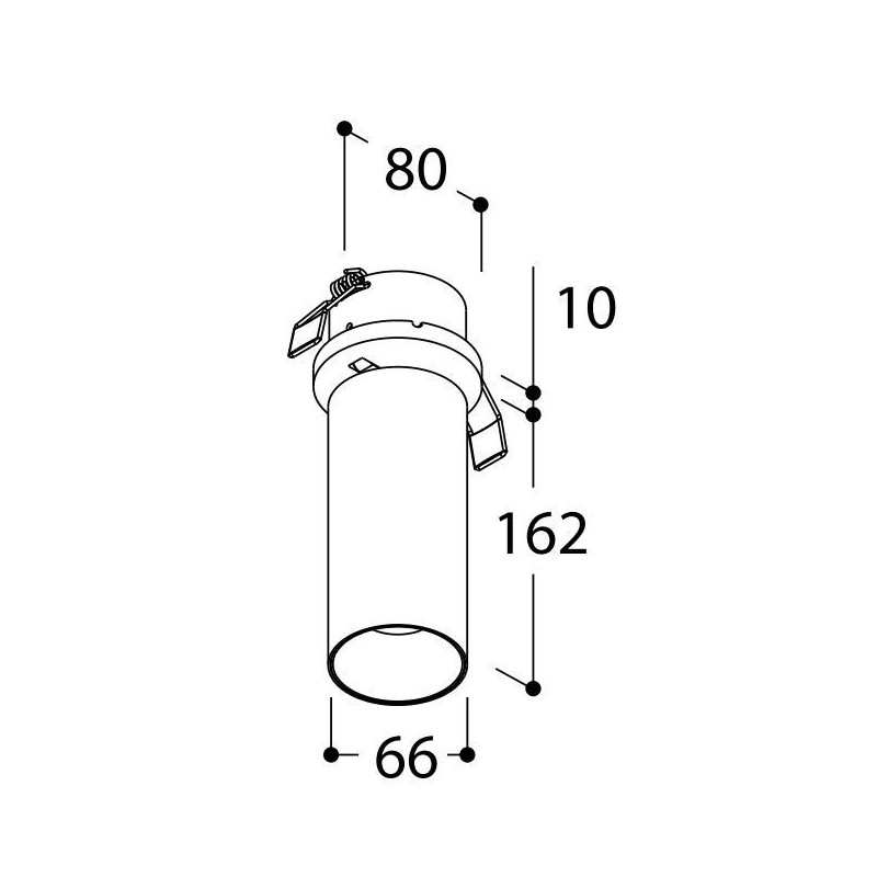 TAL FUNNEL ELBOW 150 RECESSED TORSION CI MAINS DIMM plafonnier