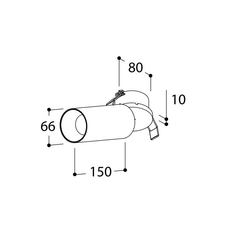 TAL FUNNEL ELBOW 150 RECESSED TORSION CI MAINS DIMM plafonnier