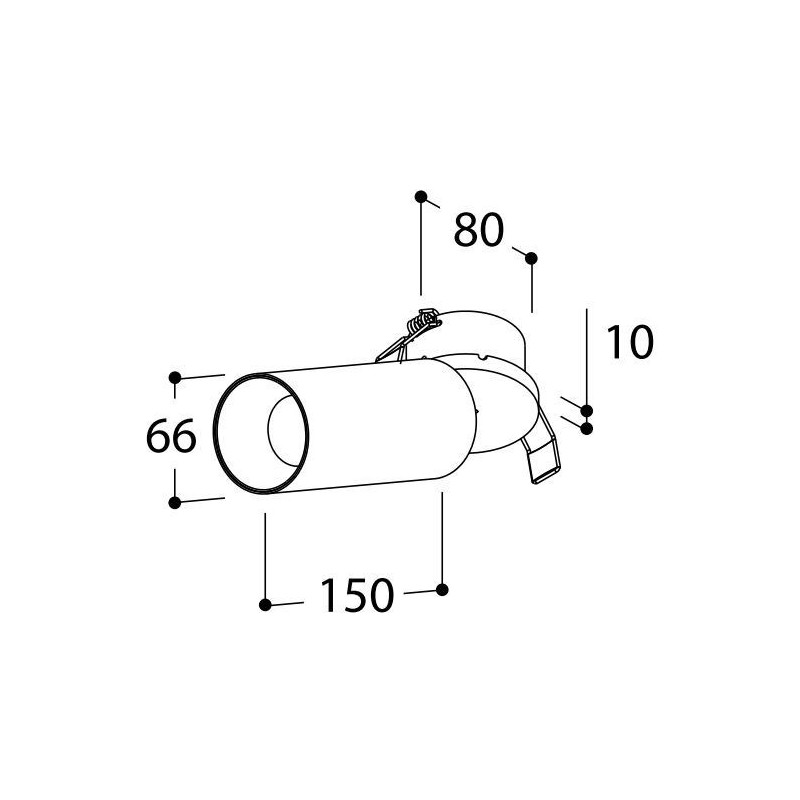 TAL FUNNEL ELBOW 150 RECESSED TORSION GU10 plafonnier