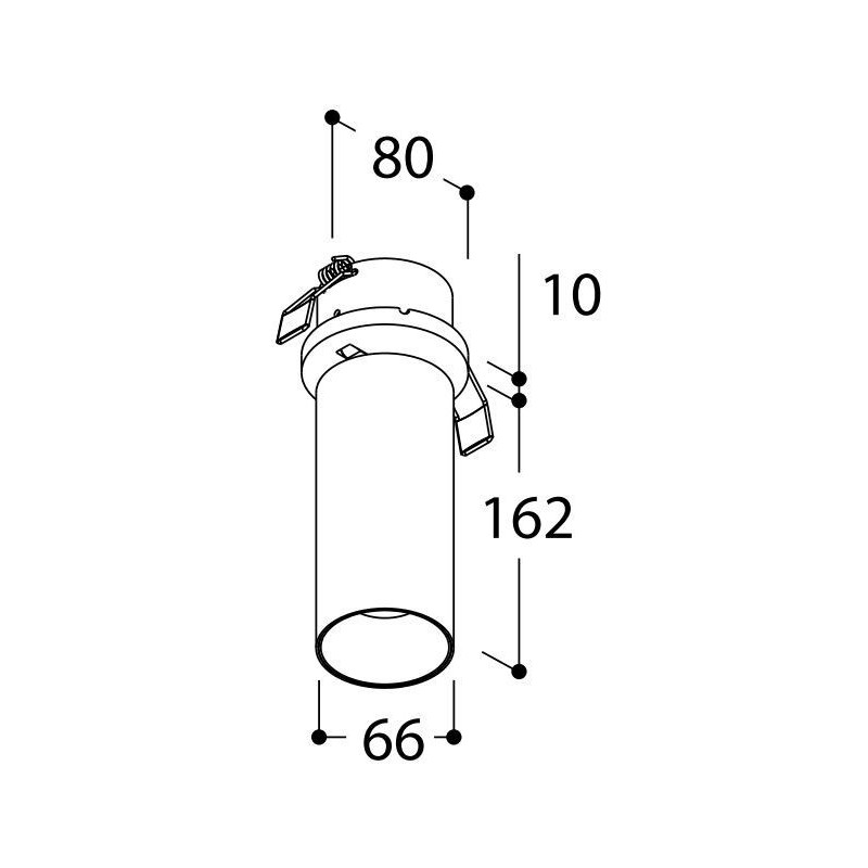 TAL FUNNEL ELBOW 150 RECESSED TORSION GU10 plafonnier