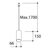 TAL FUNNEL SUSPENSION 150 CI M10 MAINS DIMM lampe suspendue