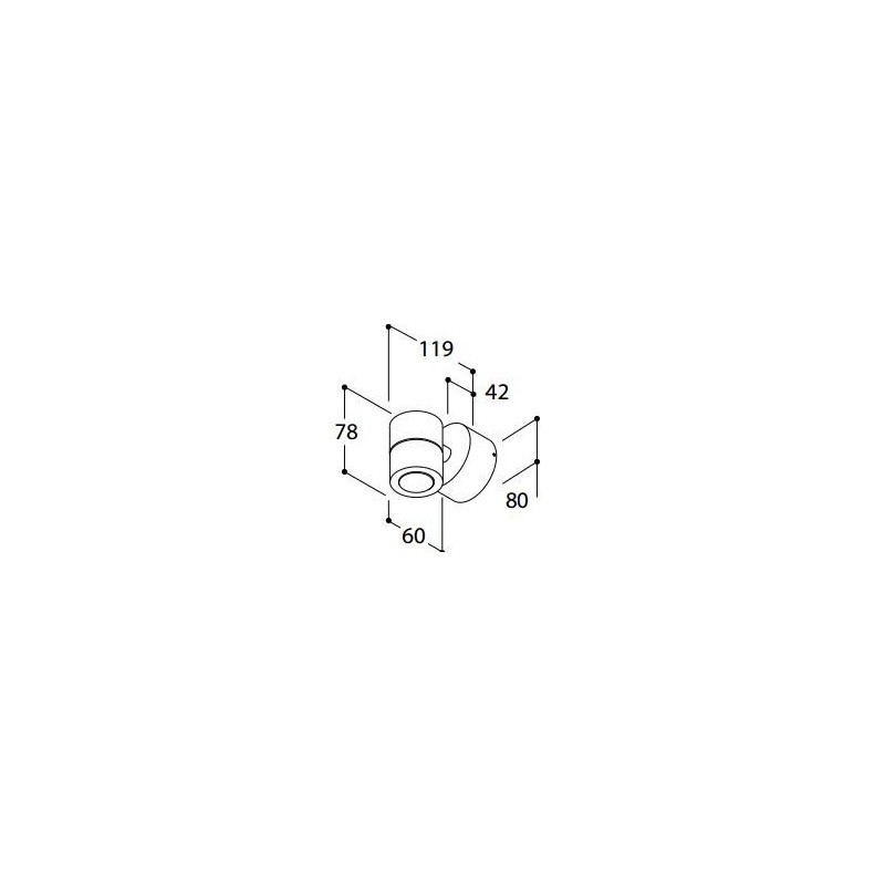TAL HEKOWA SINGLE BEAM SPOT MAINS DIMM CI lampe murale