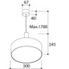 TAL HUBBLE 300 Suspended  lampe suspendue