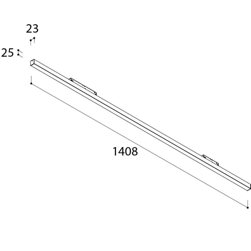 TAL MAGNETIC LED 48V L1408 OPAL éclairage sur rail