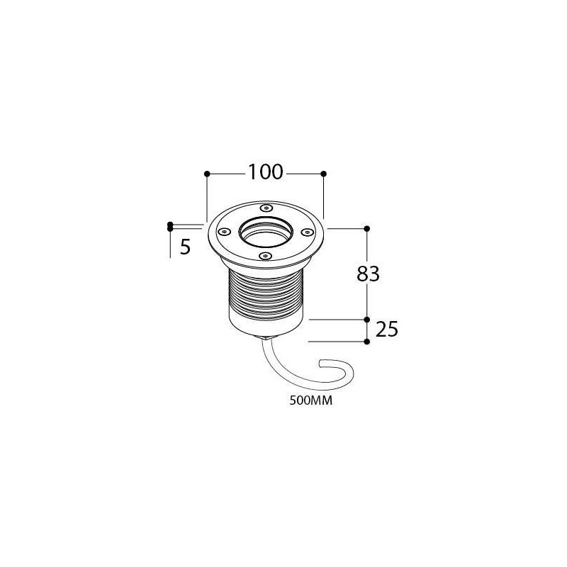 Tal Lighting MINI OBO ROUND LUXEON M WC CLEAR GLASS Einbaustrahler