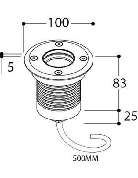 Tal Lighting MINI OBO ROUND LUXEON M WC CLEAR GLASS Einbaustrahler