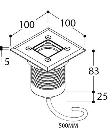 TAL MINI OBO SQUARE LUXEON M WC 180° spot encastrable