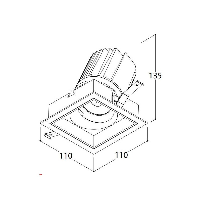TAL MIX 26W SQUARE FLEX spot encastrable