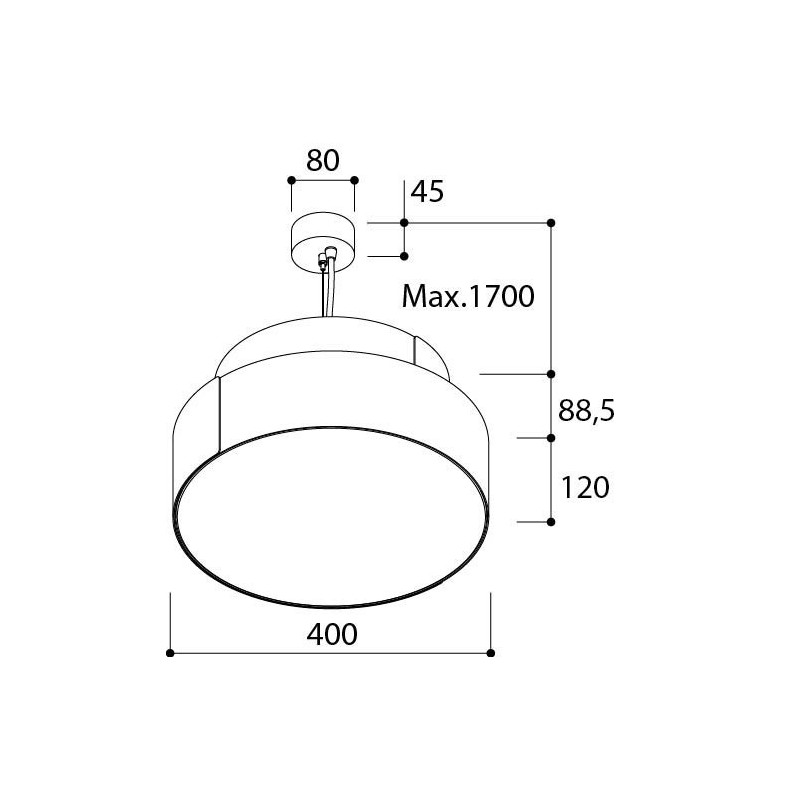 TAL ROLLO 400 Suspended  lampe suspendue