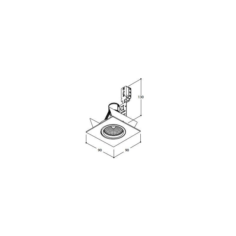 TAL SOLID SQUARE GU10 plafonnier