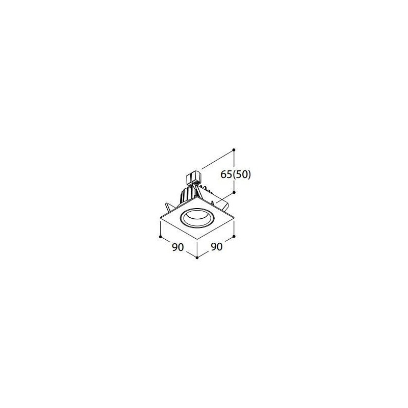 TAL SOLID SQUARE HALOLED plafonnier