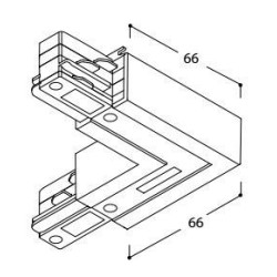 TAL LIGHTING SURFACE TRACK 3F - L COUPLER - EARTH INSIDE