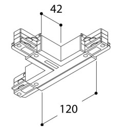 TAL LIGHTING SURFACE TRACK 3F - T COUPLER EARTH OUTSIDE + RIGHT