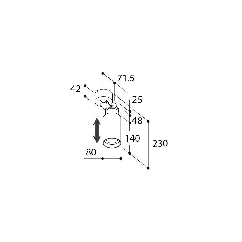 TAL TELESCOOP Surface Mounted plafonnier