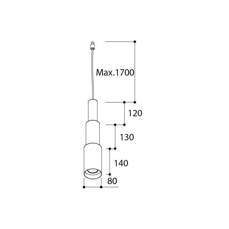 TAL TELESCOOP Suspended M10 mains dimm lampe suspendue