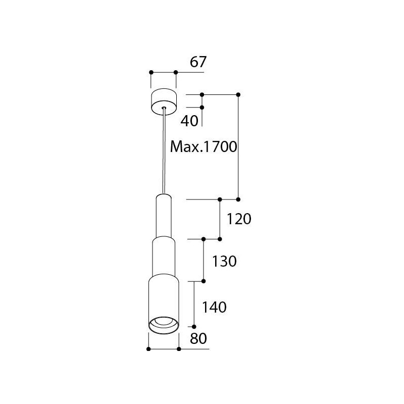 TAL TELESCOOP Suspended mains dimm lampe suspendue