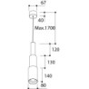 TAL TELESCOOP Suspended mains dimm lampe suspendue