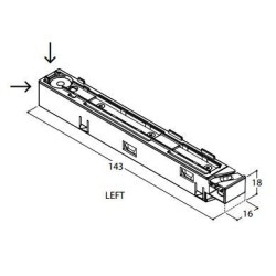TAL LIGHTING TRACK 48V - FEED LEFT