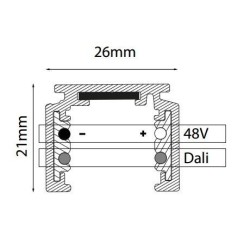 TAL LIGHTING TRACK 48V SURFACE - 1000MM