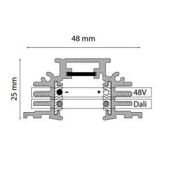 TAL LIGHTING TRACK 48V TRIMLESS - 2000MM