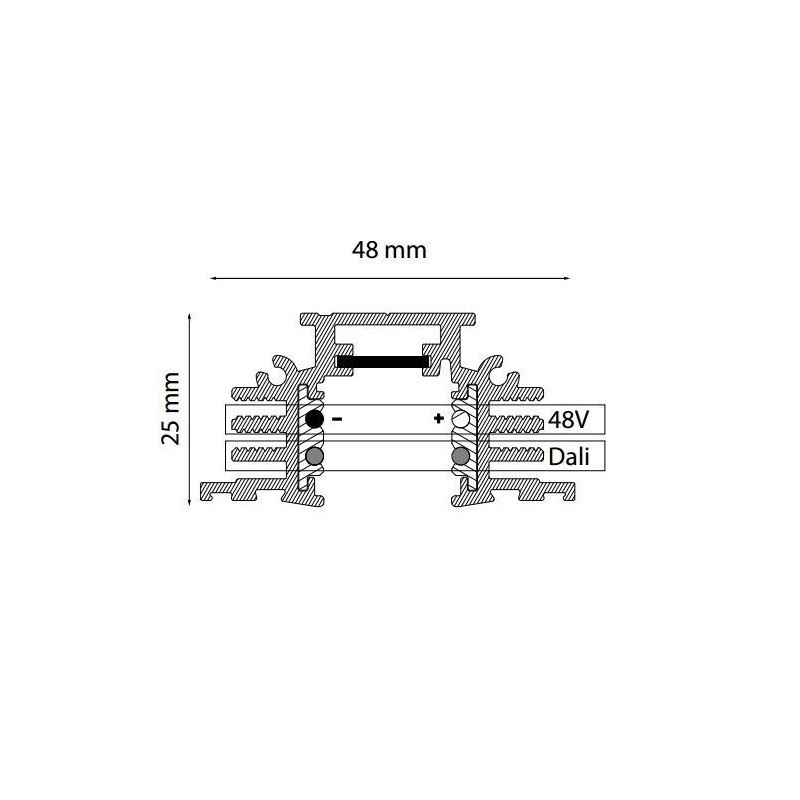TAL LIGHTING TRACK 48V TRIMLESS - 2000MM