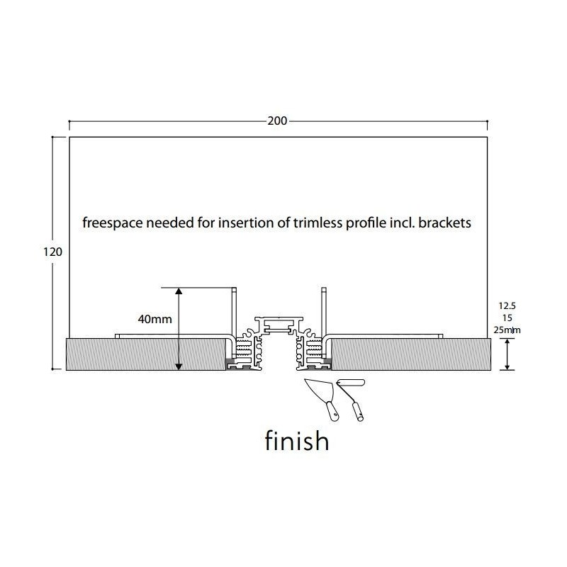 TAL LIGHTING TRACK 48V TRIMLESS - FIXATION BRACKET / SET OF 2 PCS.