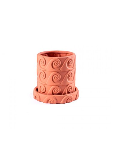 Seletti Magna Graecia Terracotta Vase avec soucoupe - Onda