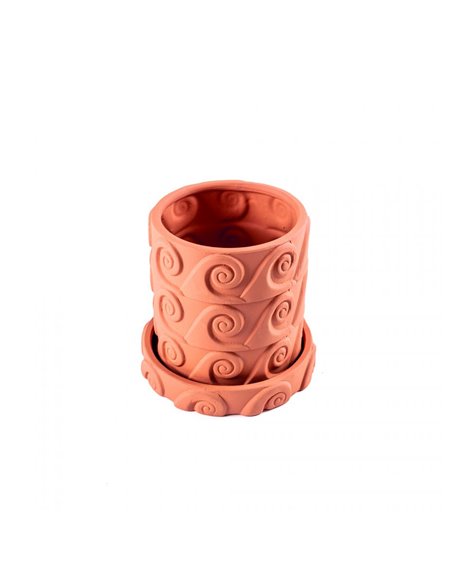 Seletti Magna Graecia Terracotta Vase mit Untertasse - Onda