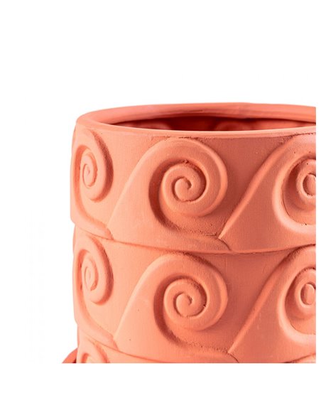 Seletti Magna Graecia Terracotta Vase avec soucoupe - Onda