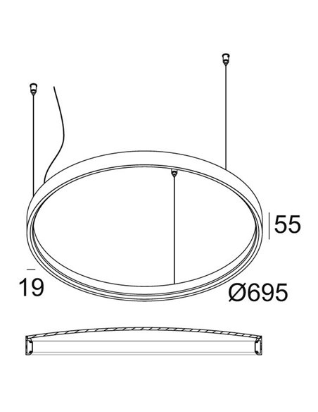 Delta Light SUPERLOOP PLUS HC 70 SBL Pendant