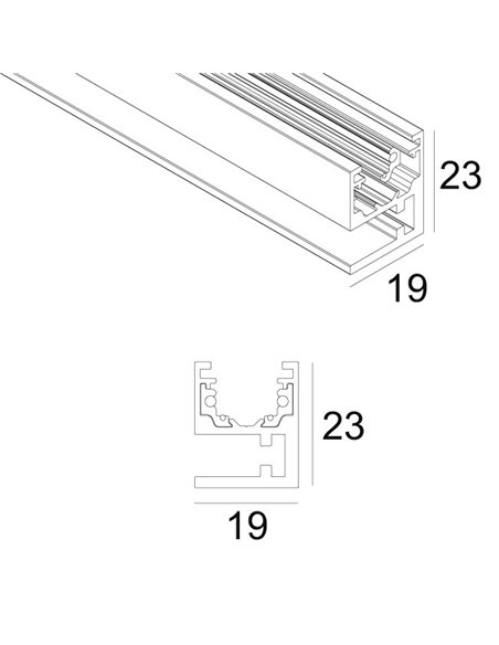 Delta Light SOLI - PROFILE 2m Suspension lamp