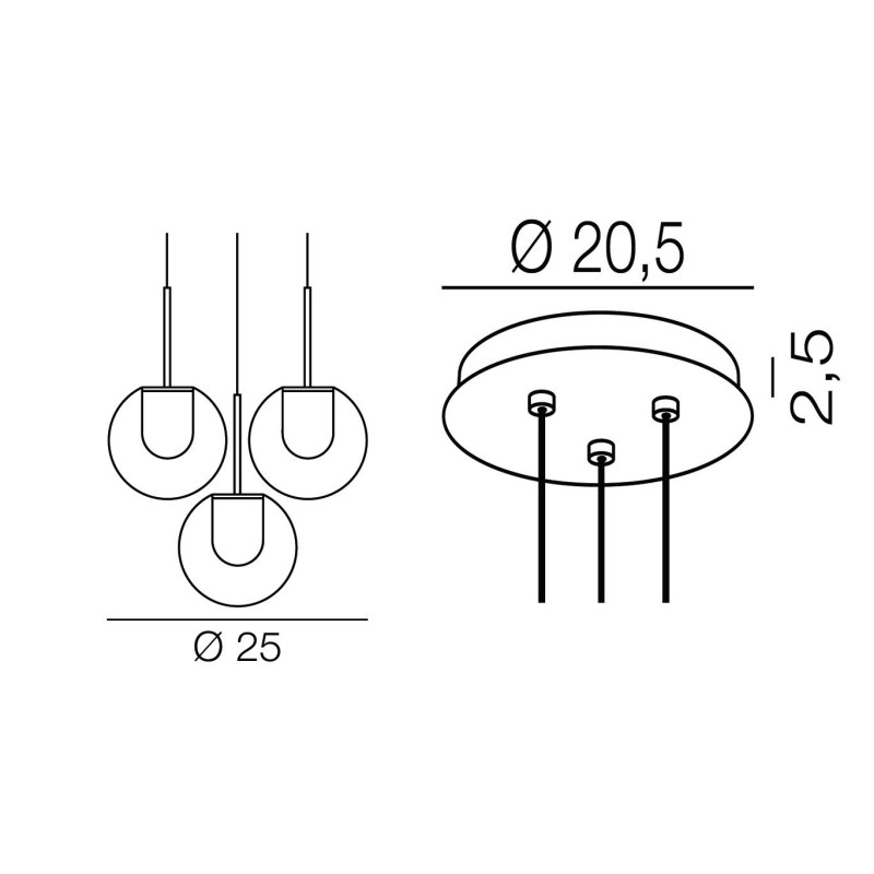 Kundalini DEW 3 Lampe suspension