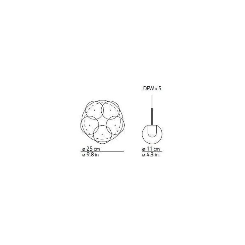Kundalini Dew 5 Chandelier lampe a suspension