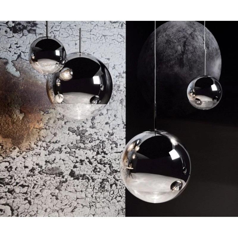Mirror ball pendant 25cm zilver 2