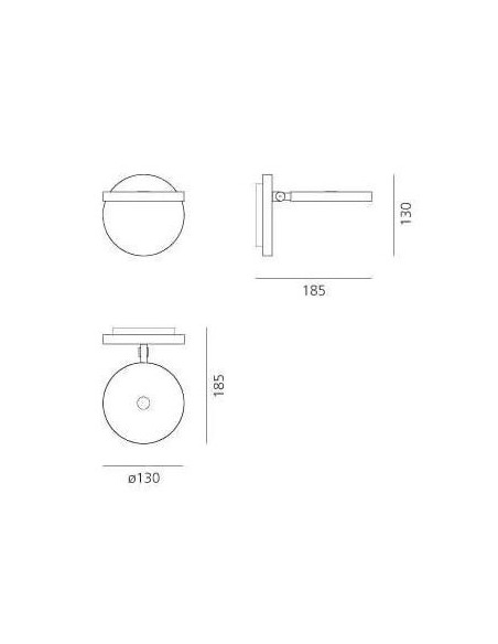 Artemide Demetra Faretto with switch 3000k Wall lamp